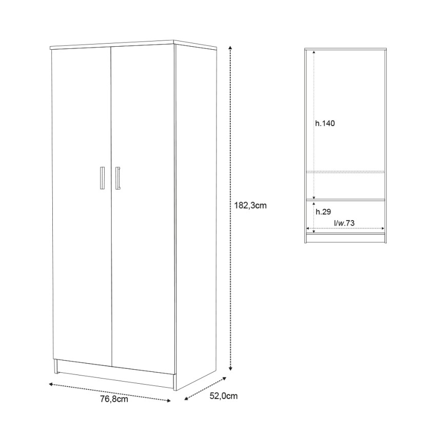 Sarmog Even 455k Modern 2-Door Bedroom Wardrobe — 3