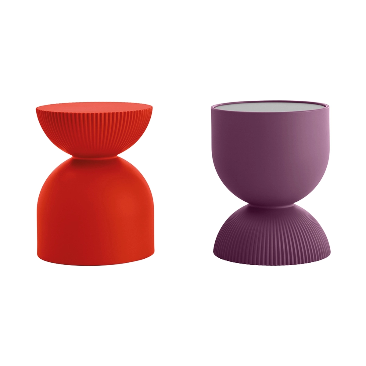 Modern Polyethylene Coffee Table LYXO Illo Round Top — 2