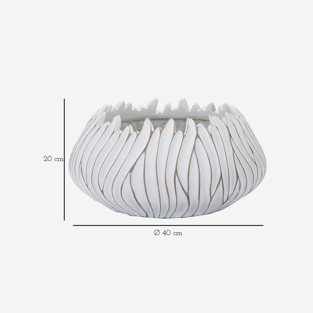 Decorative round planter Honduras 20 in polyresin Mauro Ferretti — 3