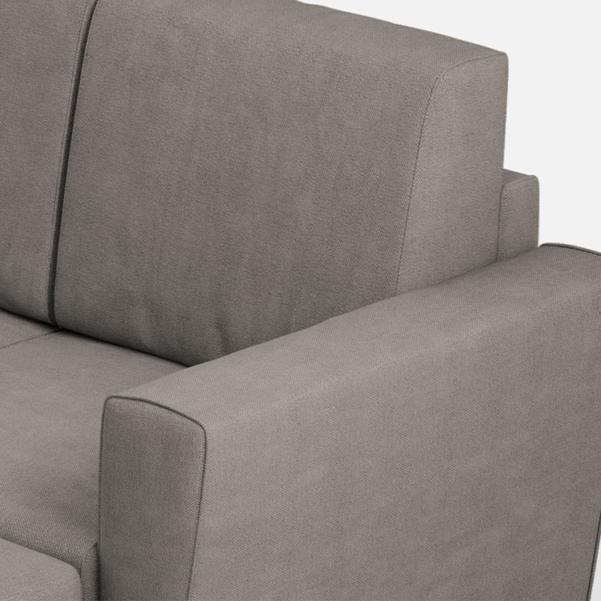 Modern 3-seater fabric sofa with footstool 212cm Yasel — 6