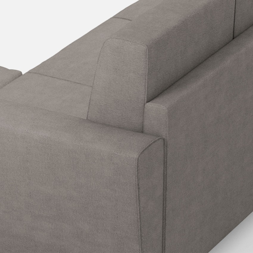 Modern 3-seater fabric sofa with footstool 212cm Yasel — 5