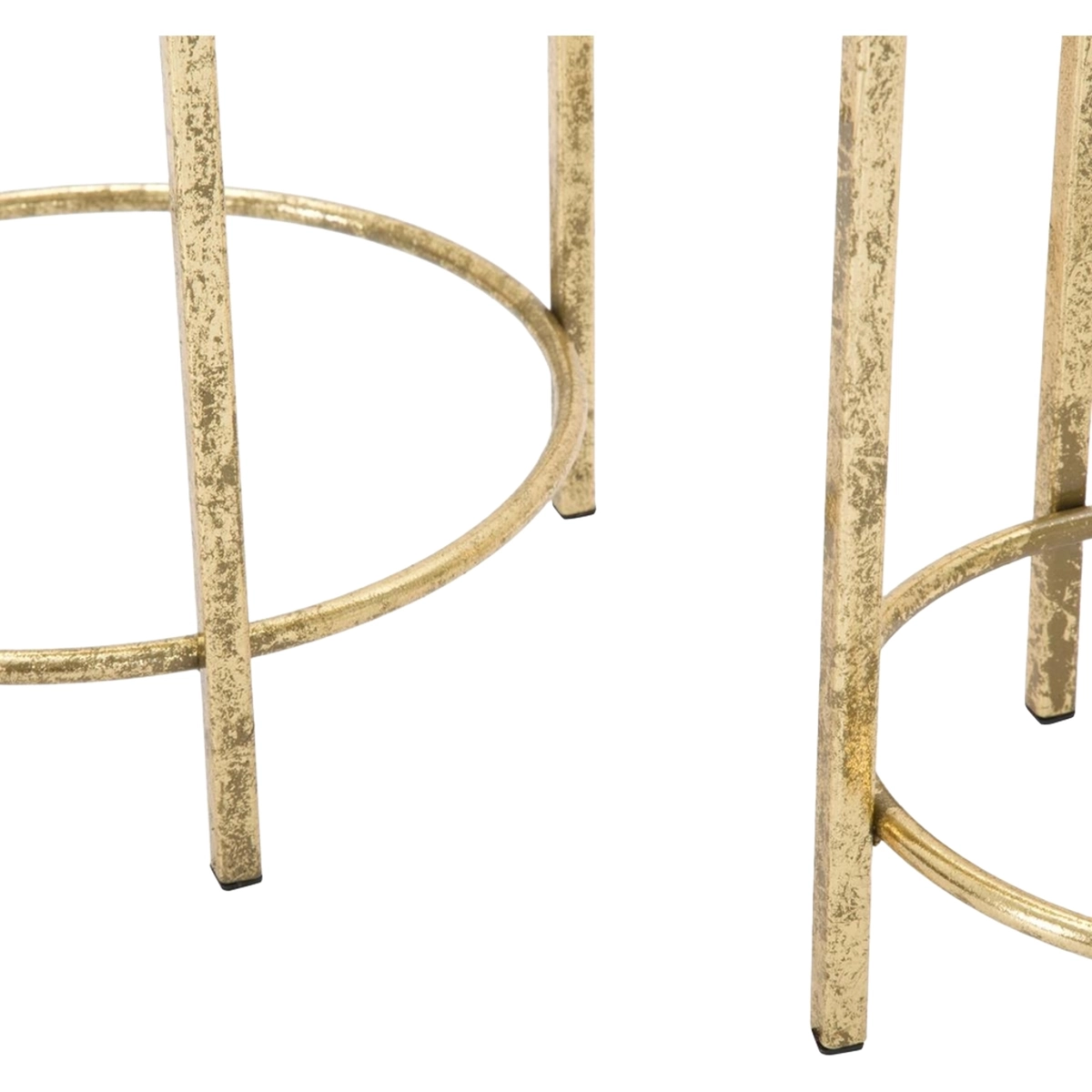 Set of 2 Lumai Golden Metal Plant Stands and Planters — 8