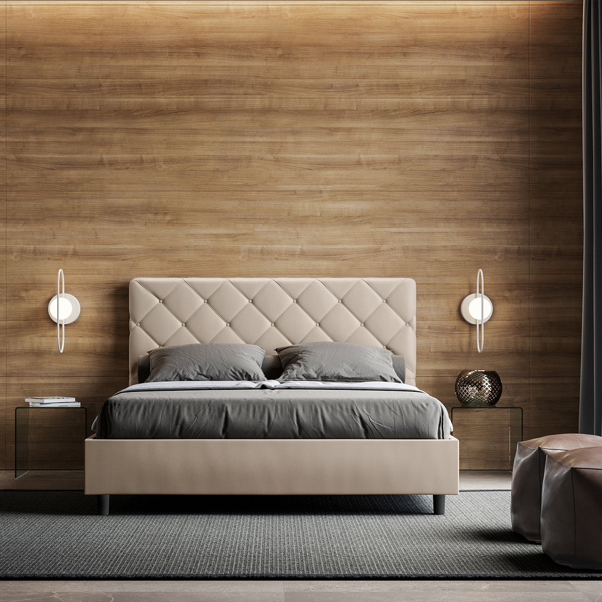 Double Bed with Storage 160x190 Faux Leather Priya M — 3
