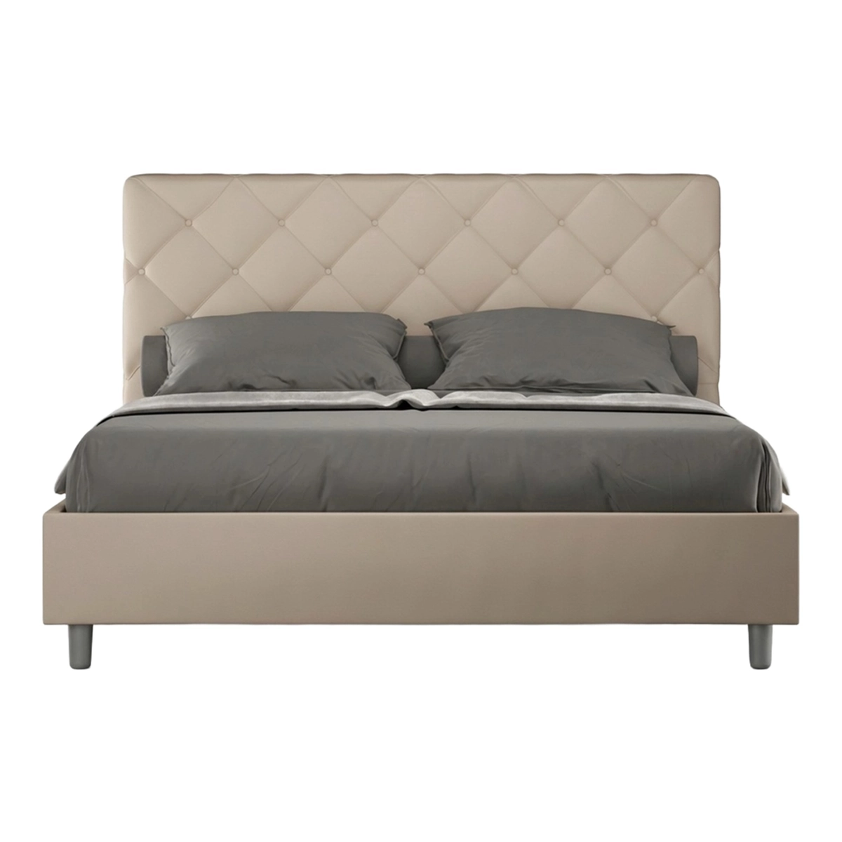 Double Bed with Storage 160x190 Faux Leather Priya M — 1