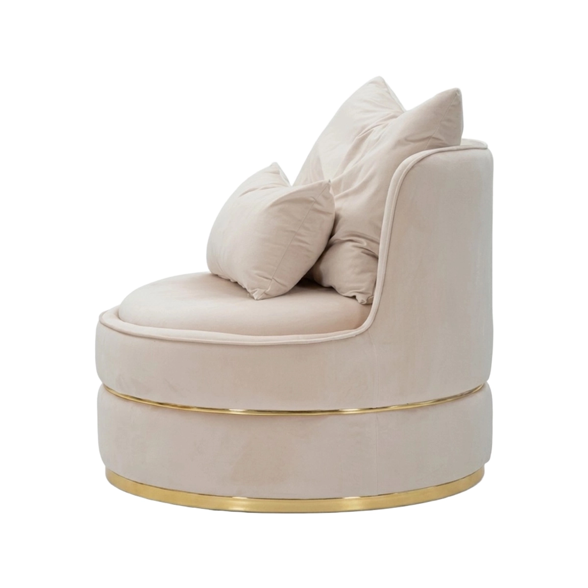 Round Upholstered Armchair with Cushions Paris Space Mauro Ferretti — 4