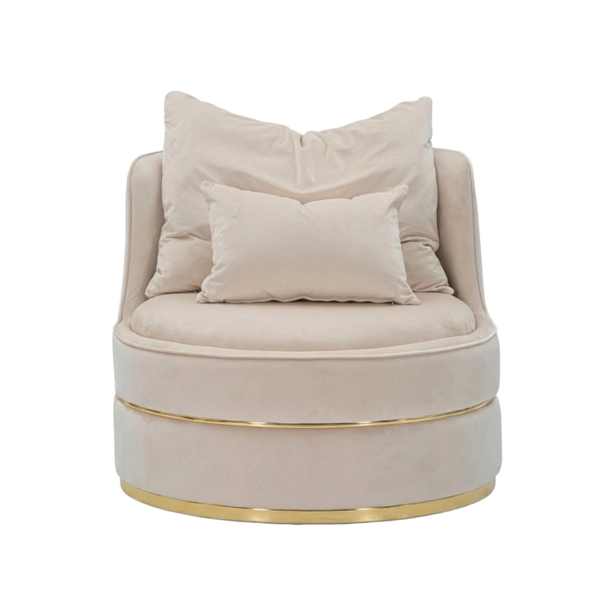 Round Upholstered Armchair with Cushions Paris Space Mauro Ferretti — 3