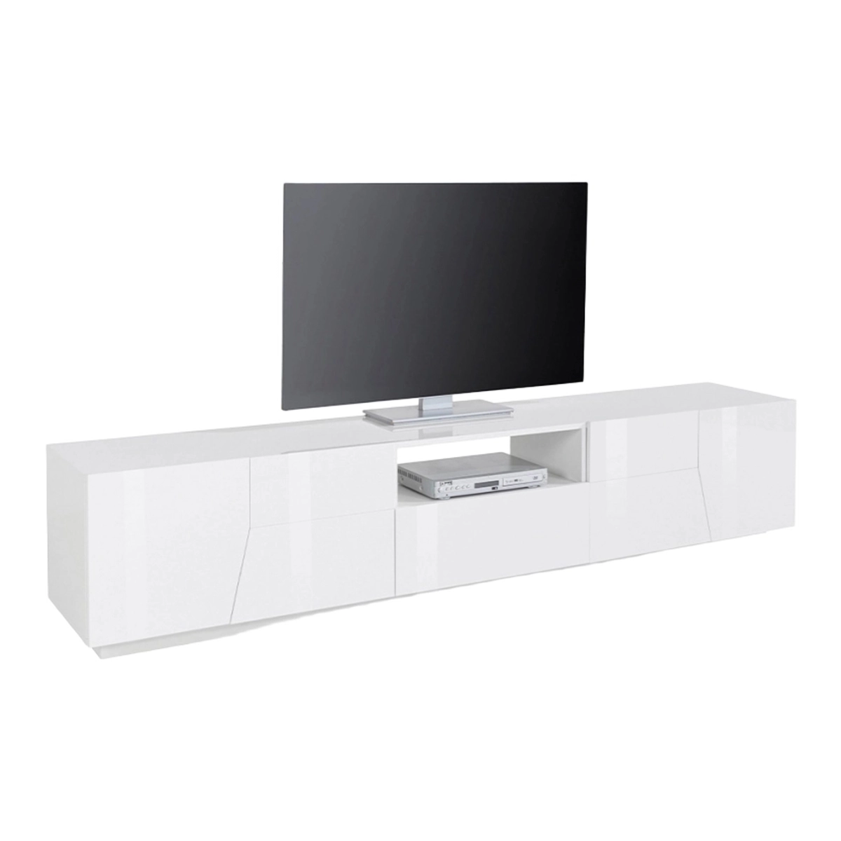 Modern Living Room TV Stand 220x43cm Gloss White Fergus — 6
