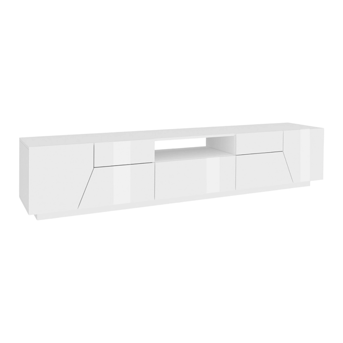 Modern Living Room TV Stand 220x43cm Gloss White Fergus — 5