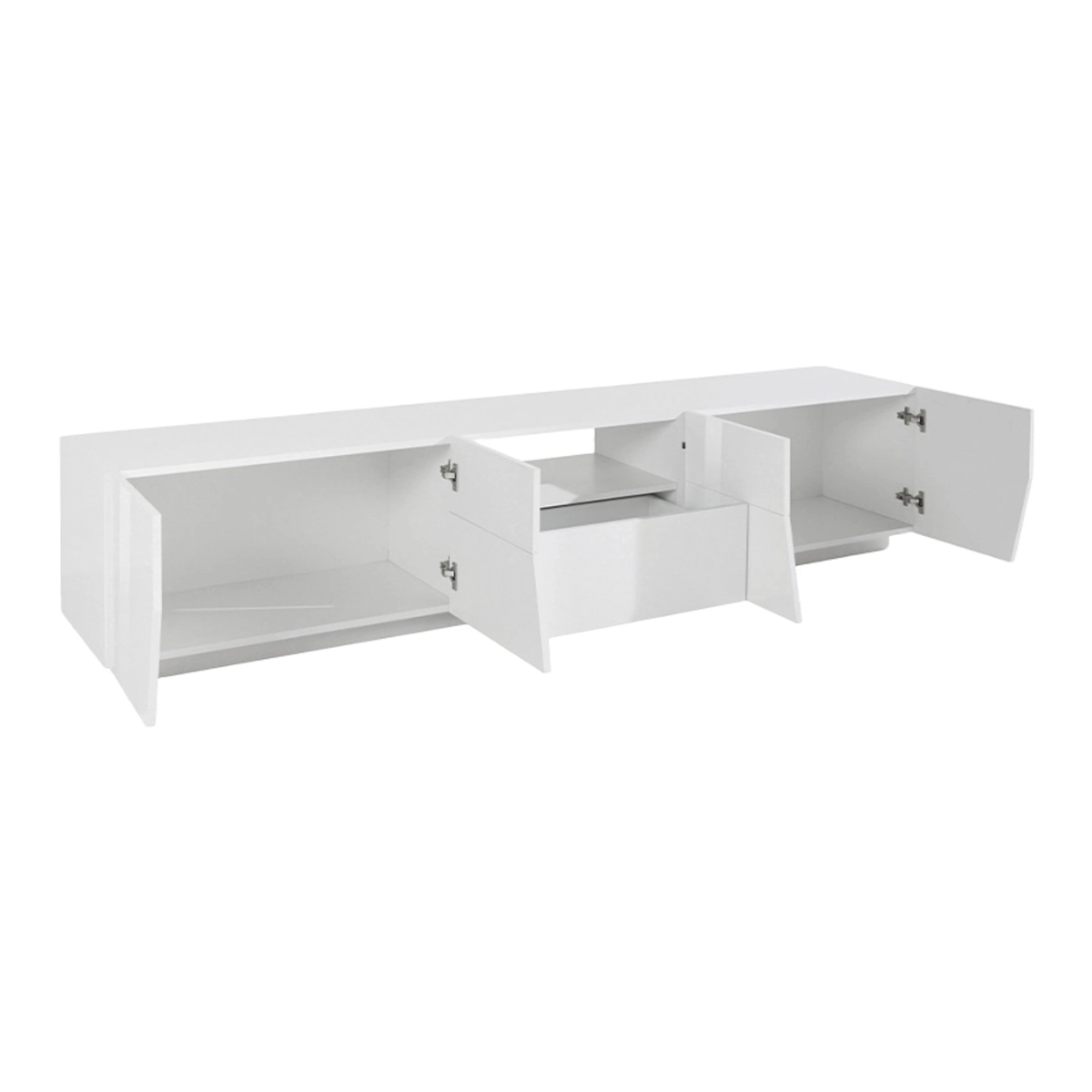 Modern Living Room TV Stand 220x43cm Gloss White Fergus — 8