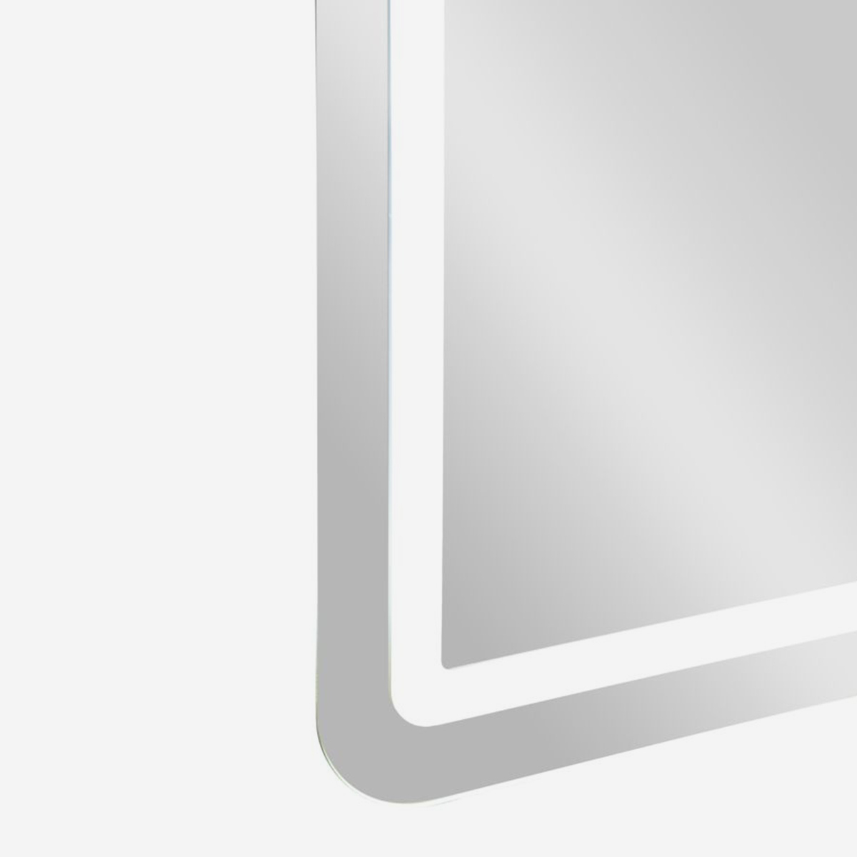 Simple rectangular LED wall mirror with rounded corners 60x80 cm — 3