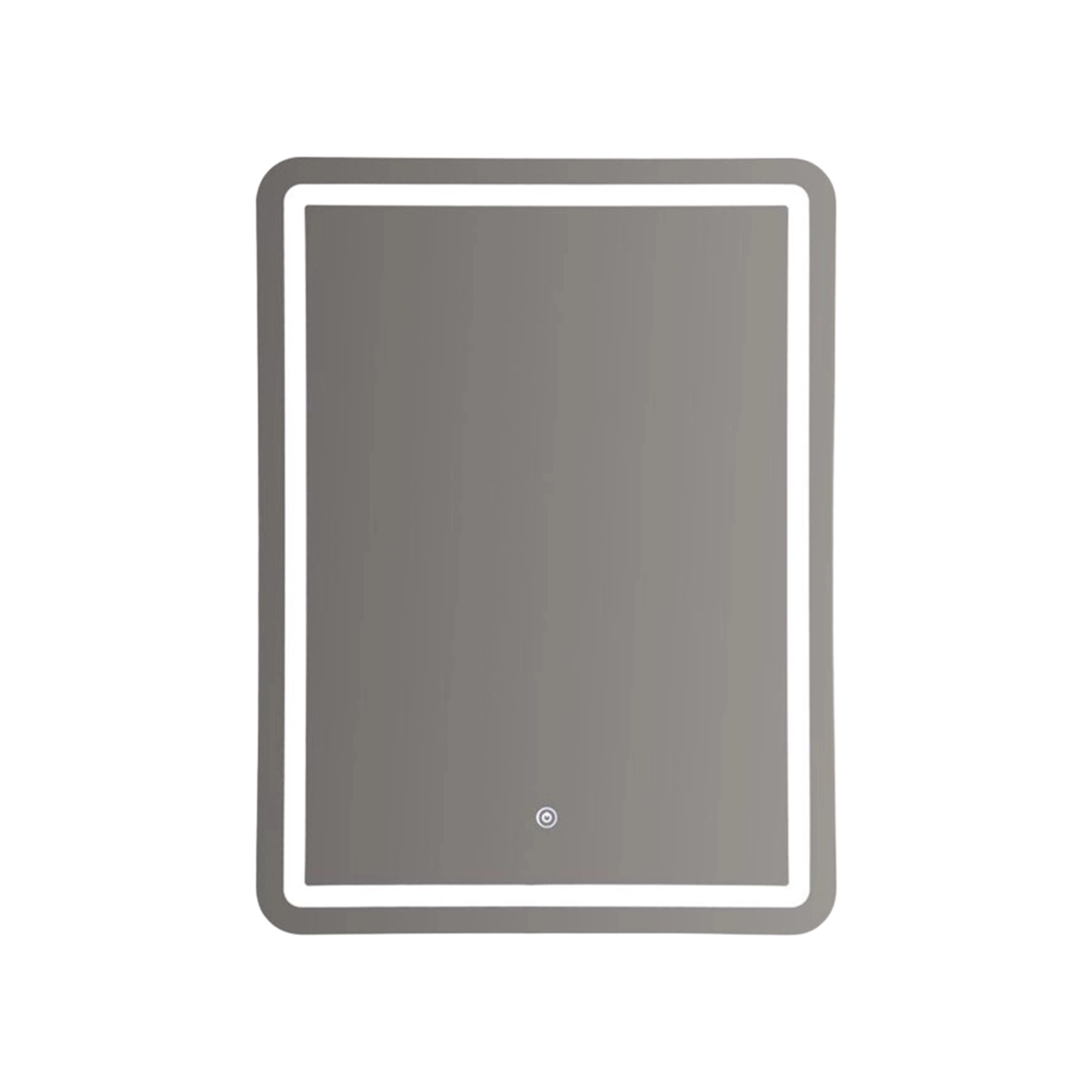 Simple rectangular LED wall mirror with rounded corners 60x80 cm — 6