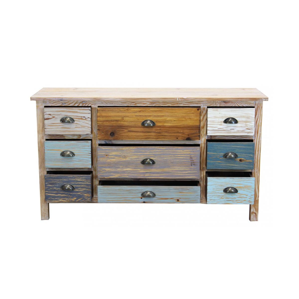 Denny 9-Drawer Shabby Chic Wooden Chest of Drawers — 9