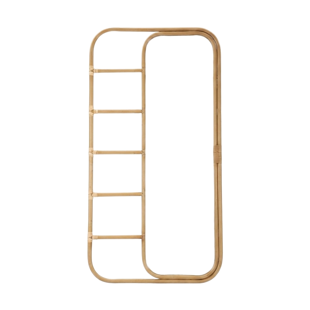 Panama Rectangular Standing Floor Mirror with Clothes Rack — 1