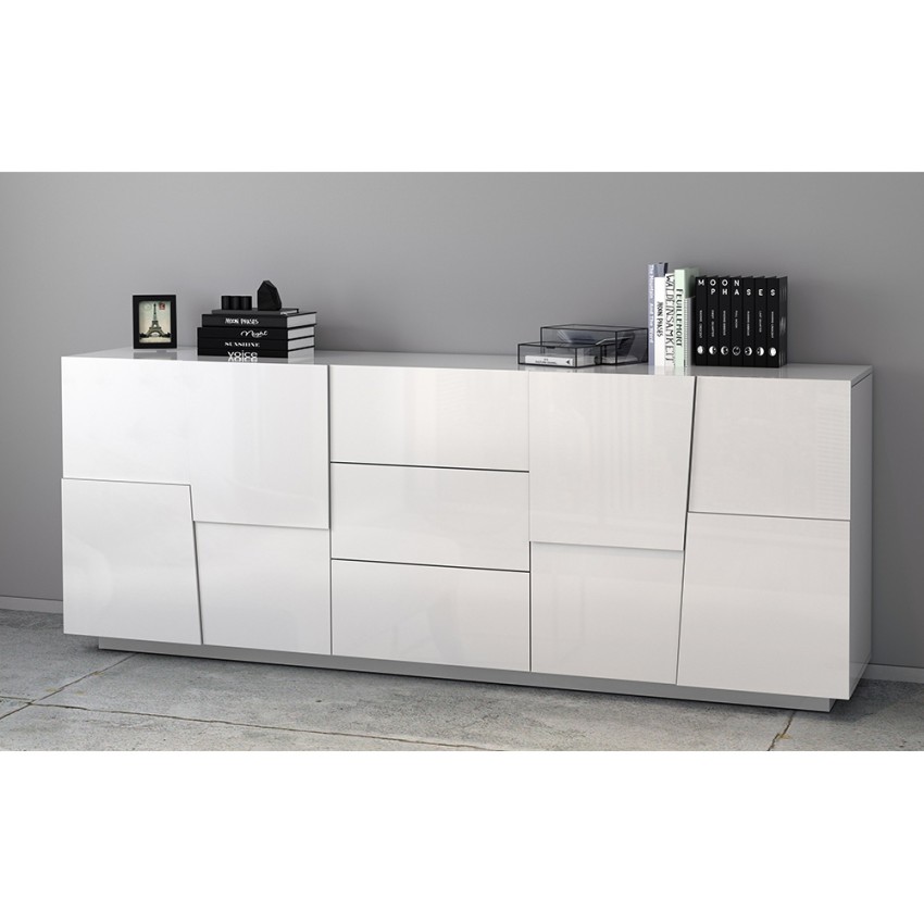 Modern Living Room Sideboard 3 Drawers 2 Doors 220cm Margaux — 6