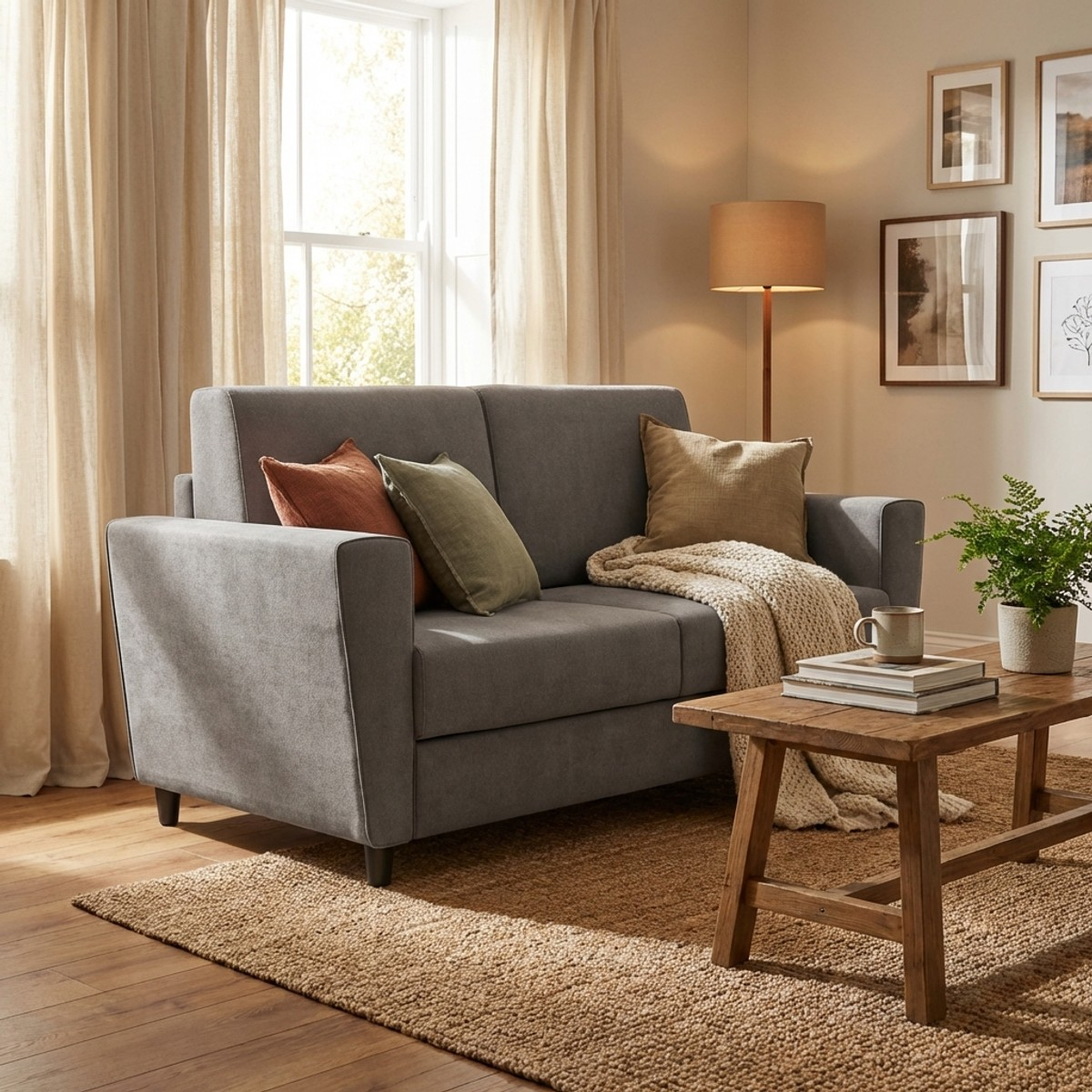 Modern 2 seater fabric sofa removable cover 172cm Yasel 140 — 2