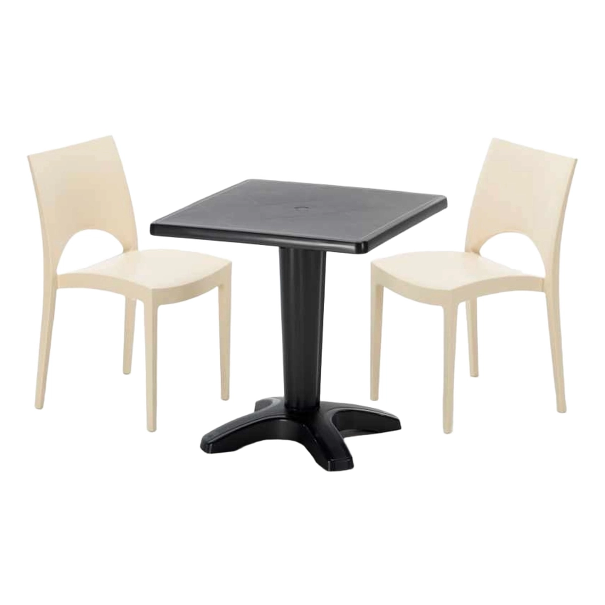 Tavolino Quadrato 70x70 cm with 2 Chairs Paris Aia Grand Soleil — 1