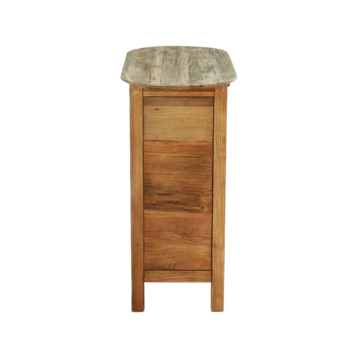Farran Recycled Pine Wood Bedside Cabinet with Door and Drawer — 9