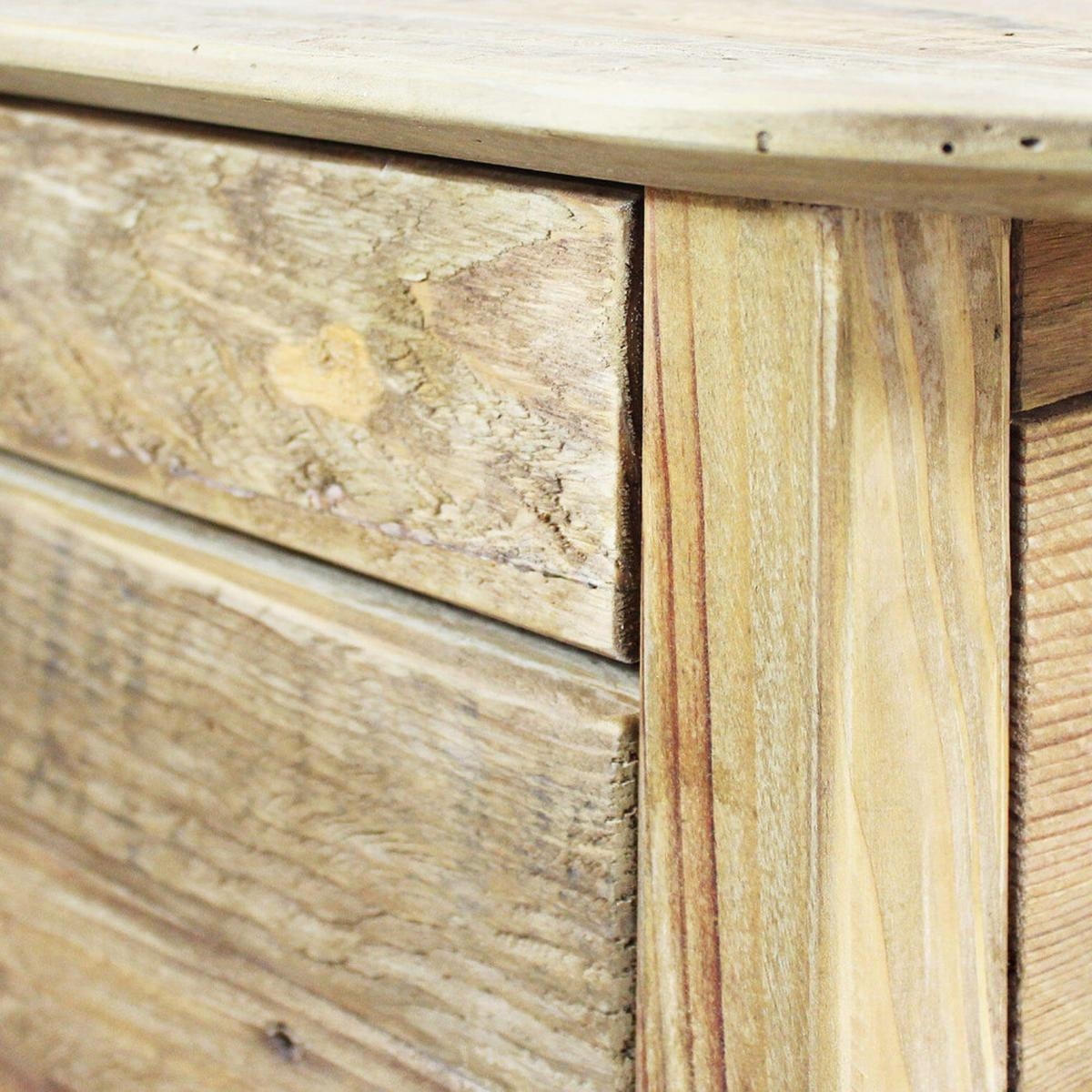 Farran Recycled Pine Wood Bedside Cabinet with Door and Drawer — 2
