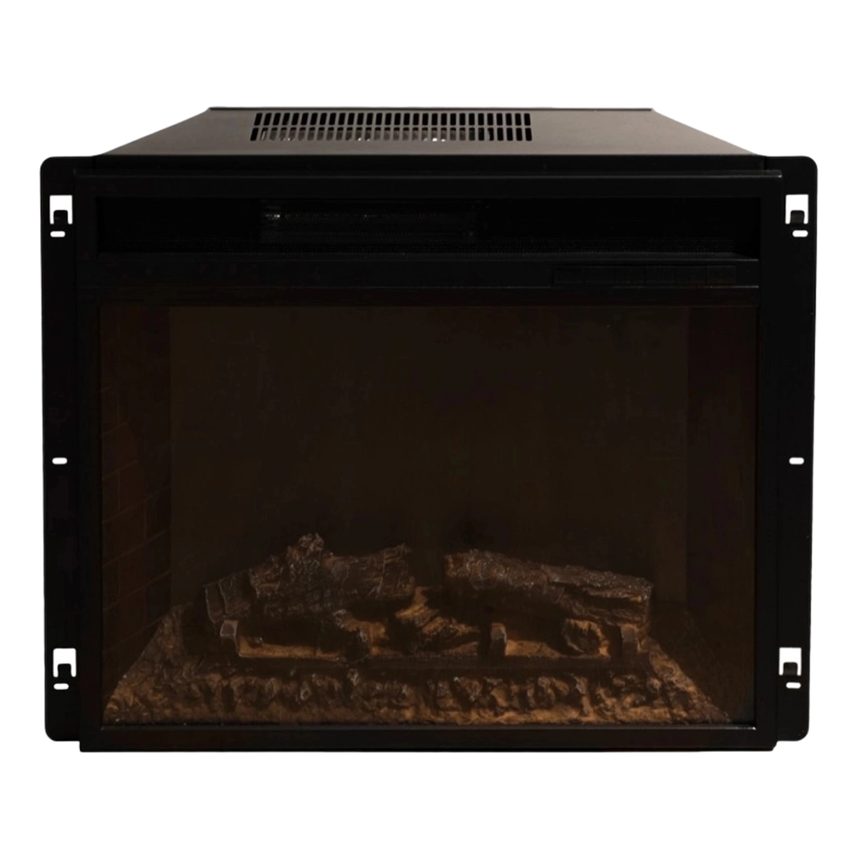 Freestanding Corner Electric Fireplace in White Wood with LED Flame Effect — 5
