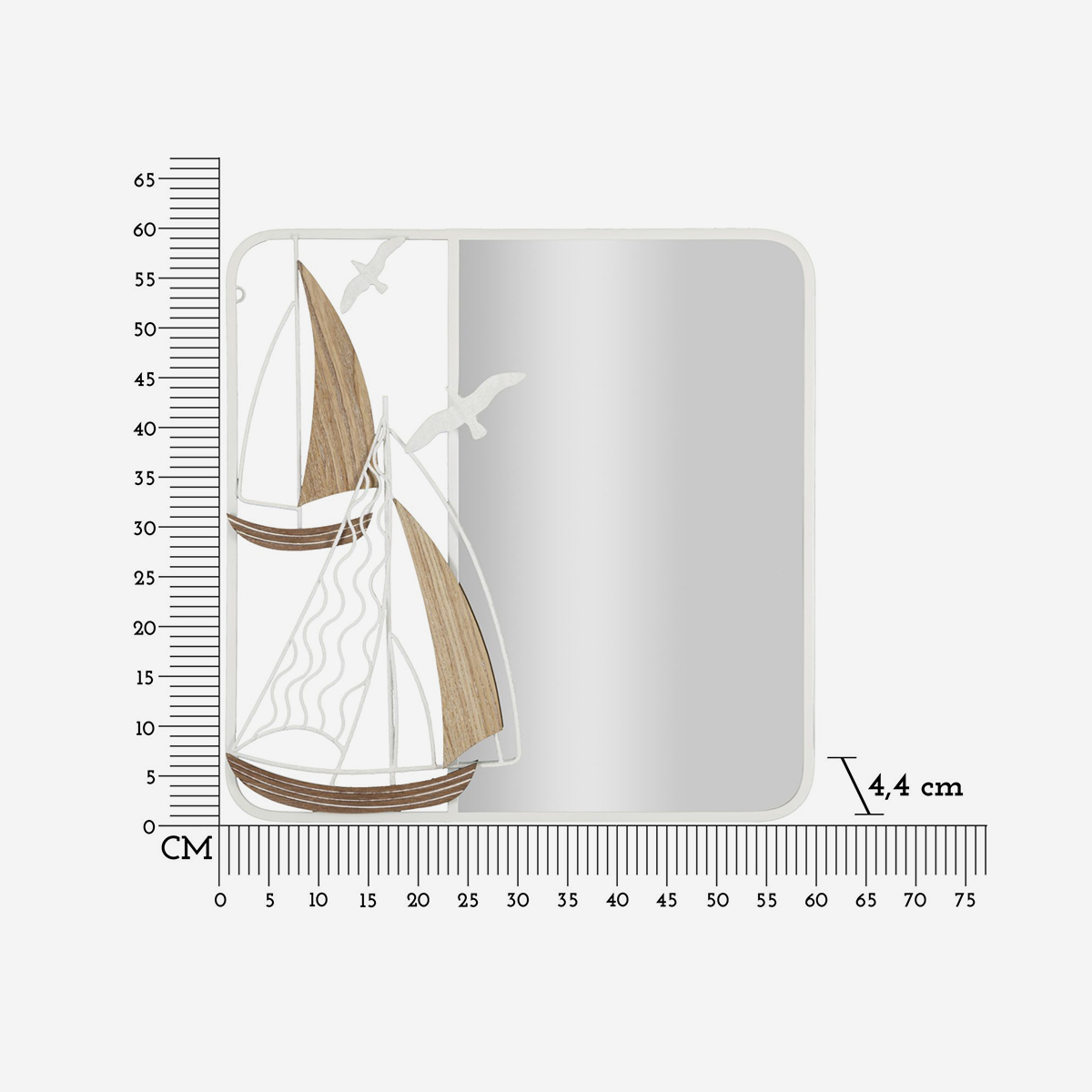 Adriatic Decorative Nautical Wall Mirror in Metal and MDF — 3
