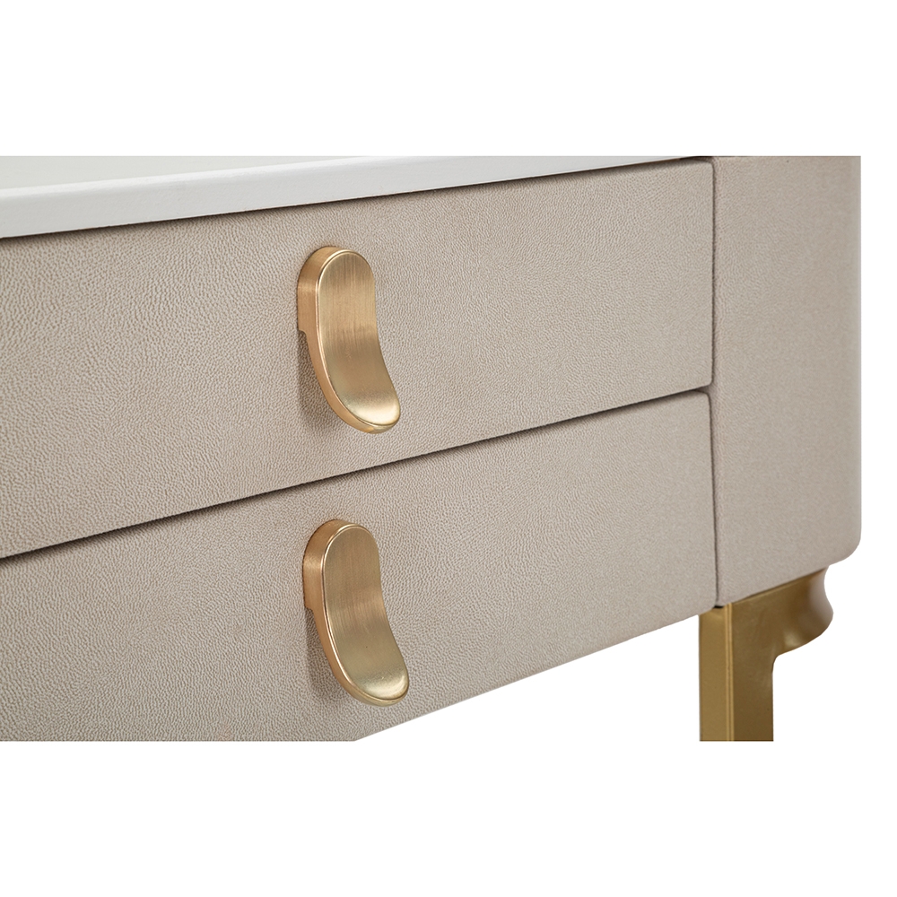 Beauty Entryway Console Table with 2 Drawers and Gold Legs 70x40cm — 7