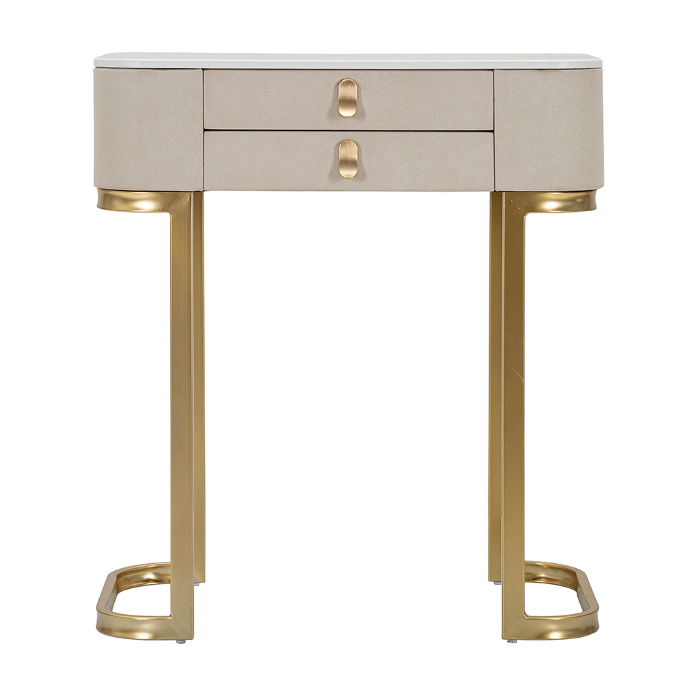 Beauty Entryway Console Table with 2 Drawers and Gold Legs 70x40cm — 3