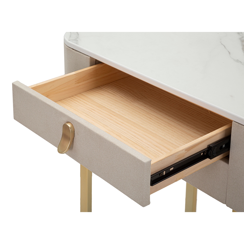 Beauty Entryway Console Table with 2 Drawers and Gold Legs 70x40cm — 5