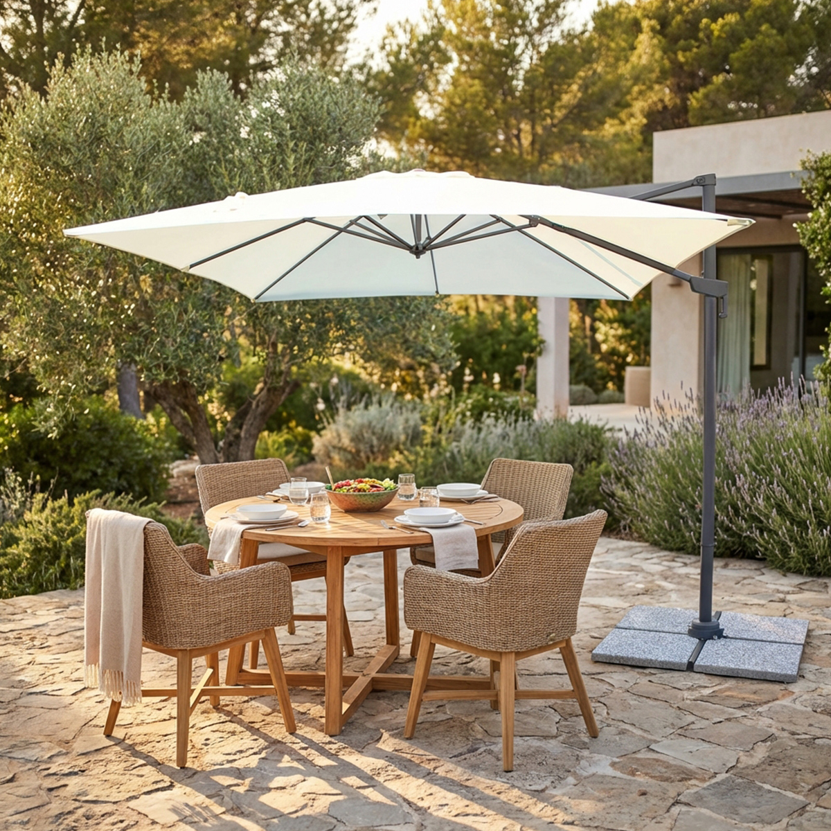 Cantilever garden parasol in Alluminio Newton 3x3 Cosma — 2