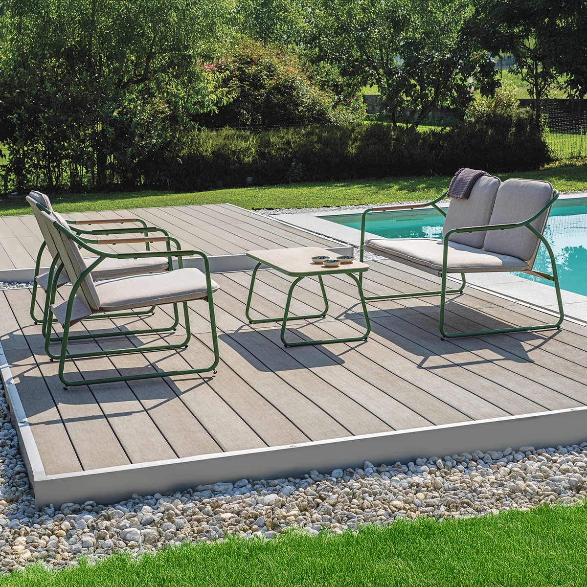 Tinos Modern Garden Lounge Set 2-Seater Sofa 2 Armchairs Coffee Table Kedels SET 127 — 5