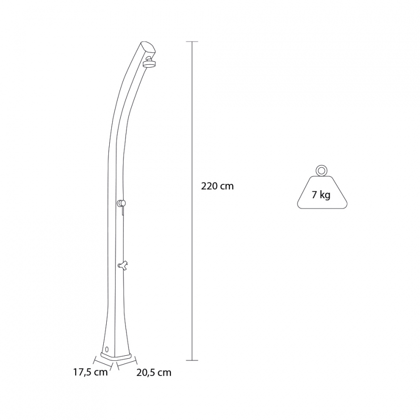 Outdoor solar shower with additional bottom tap and 23l tank Arkema Design Happy H120 — 14