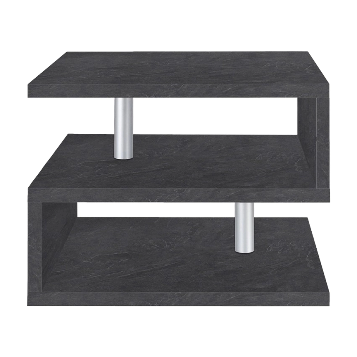 Zeta 55 Square Coffee Table with 2 Shelves Web Furniture — 4