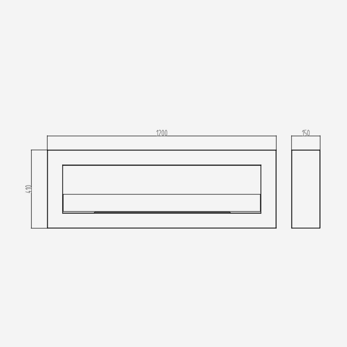 Wall-mounted bioethanol steel fireplace Divina Fire Siena 120 — 7