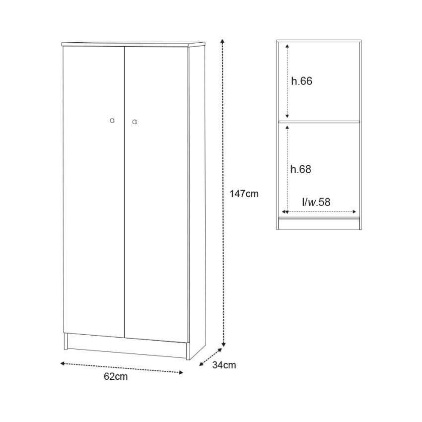 Multi-Purpose 2-Door Cabinet 3 Shelves Kadir Sarmog — 5
