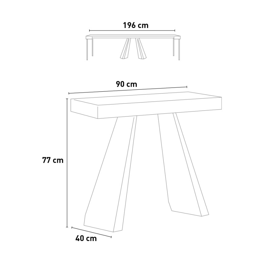 Extendable Console Table Diamante Small Premium Fir Itamoby 196cm — 5