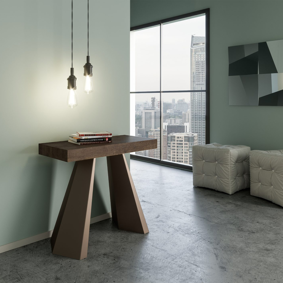 Extendable Console Table Diamante Small Premium Fir Itamoby 196cm — 2