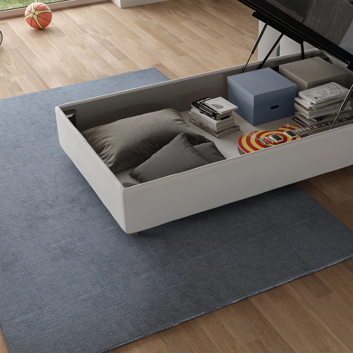 Single Storage Bed 90x200 in Faux Leather Priya S1 Itamoby — 5