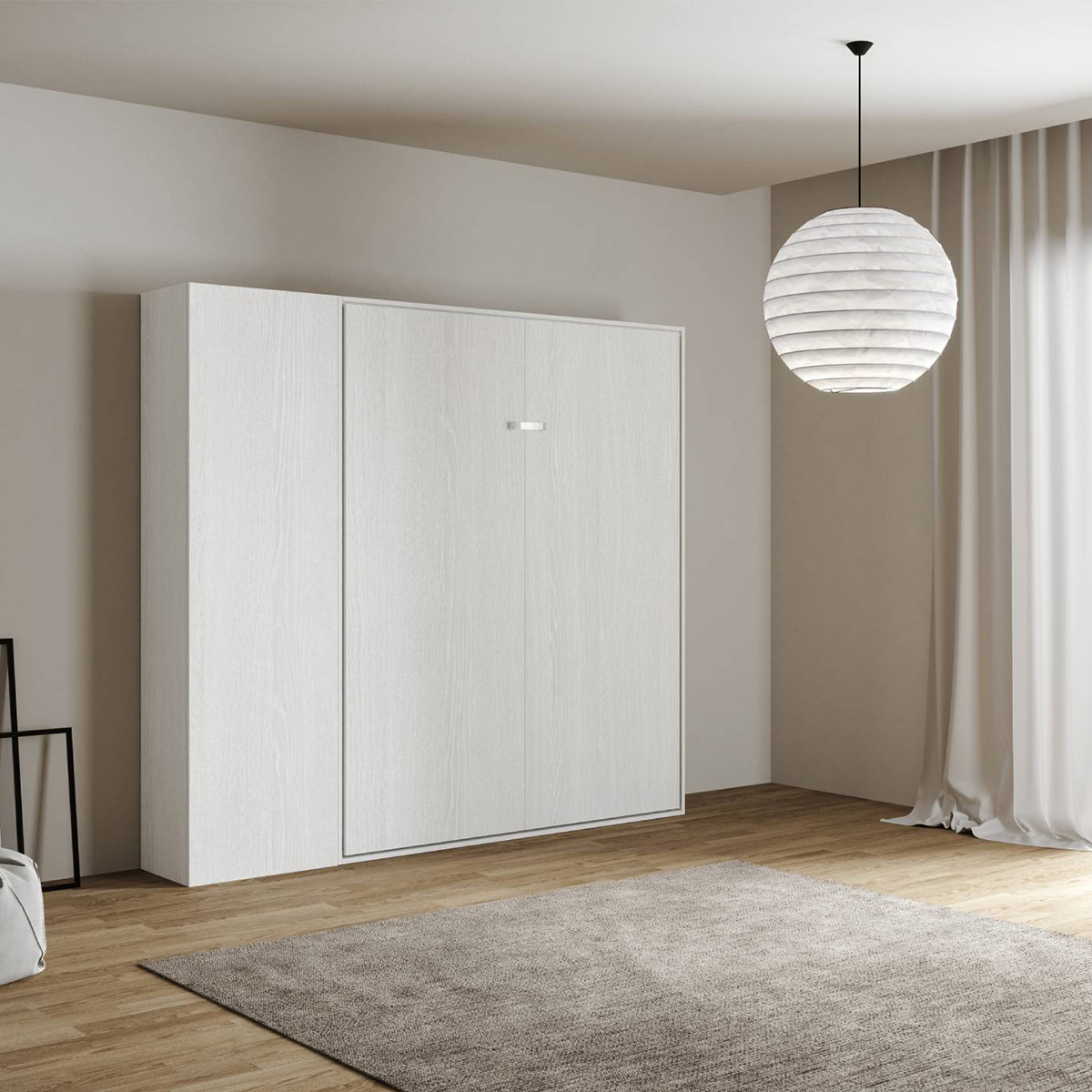 Kentaro Vertical Foldaway Double Bed with Side Unit 160x190 — 3