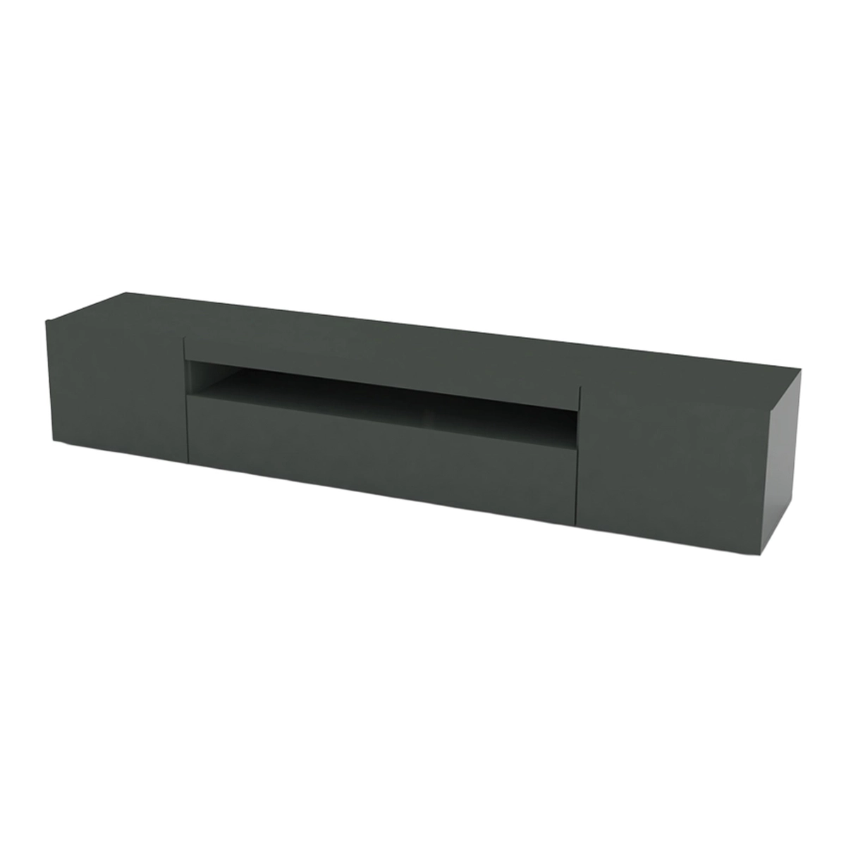 Modern TV cabinet with door and flap drawer 200cm Daiquiri Anthracite L — 5