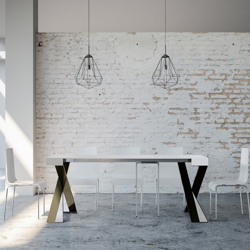 Diago Small extendable console table 90x40-196cm white wood Itamoby — 4