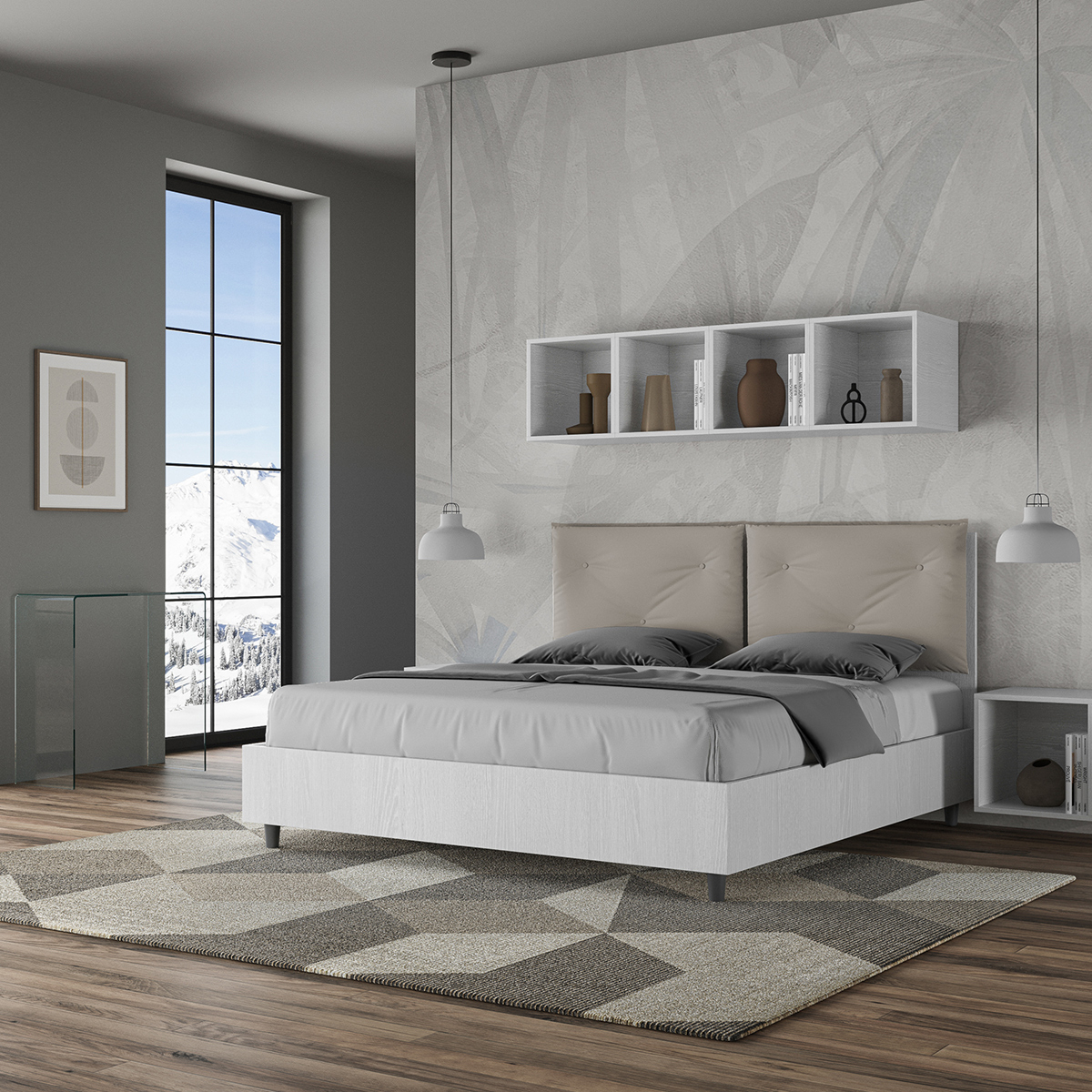 Double bed with storage 160x190 cm cushions Egos Appia — 2