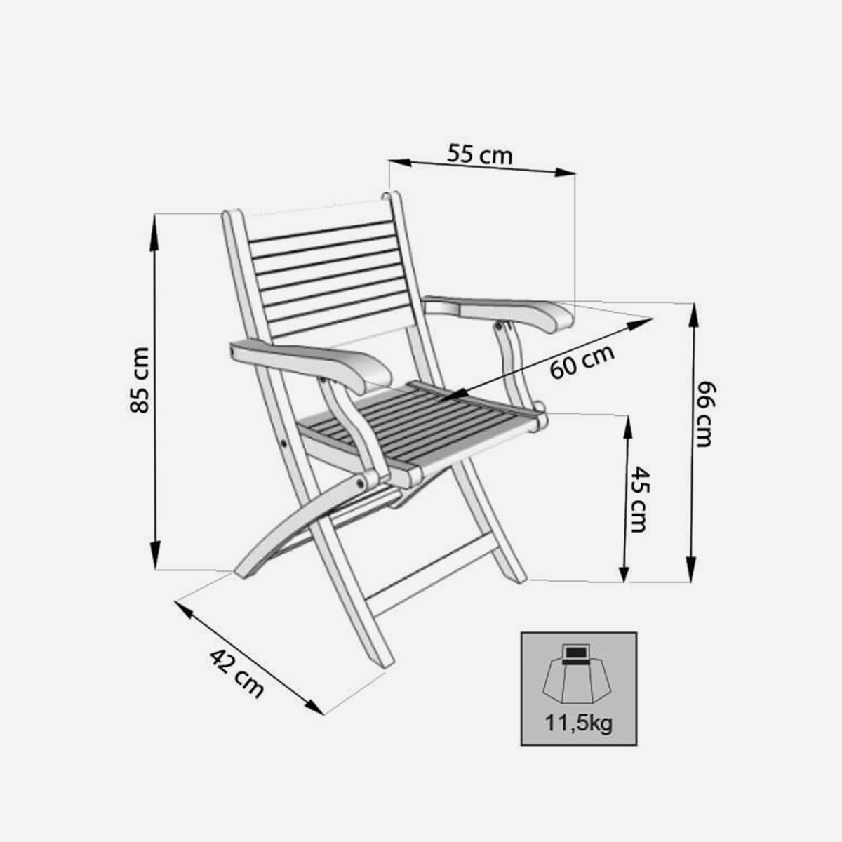 Cosma Mirage Teak Wood Folding Garden Armchair — 7