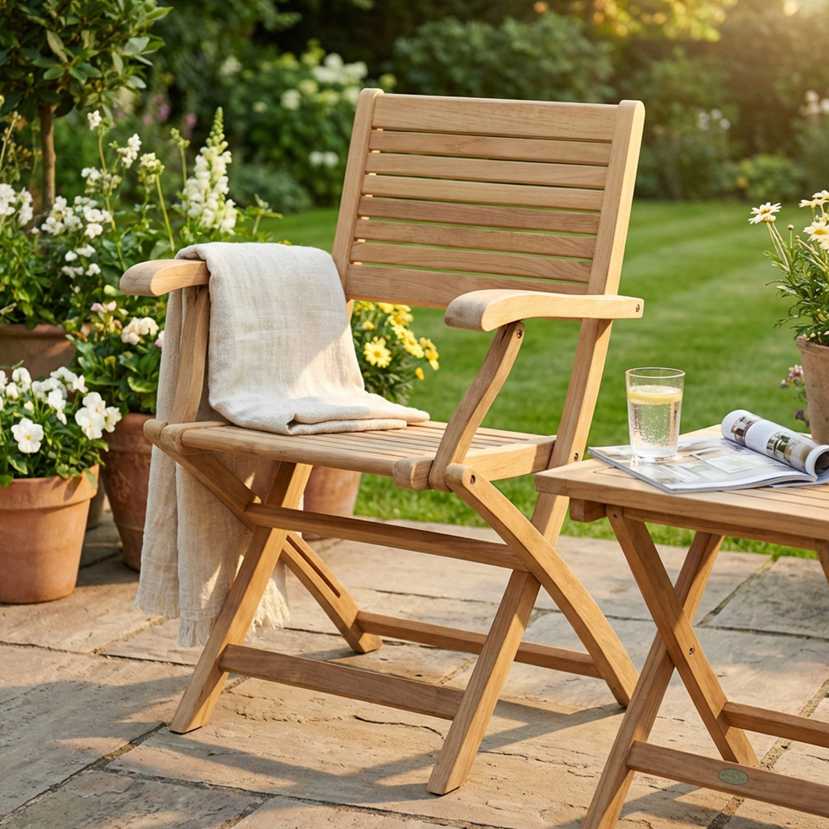 Cosma Mirage Teak Wood Folding Garden Armchair — 2