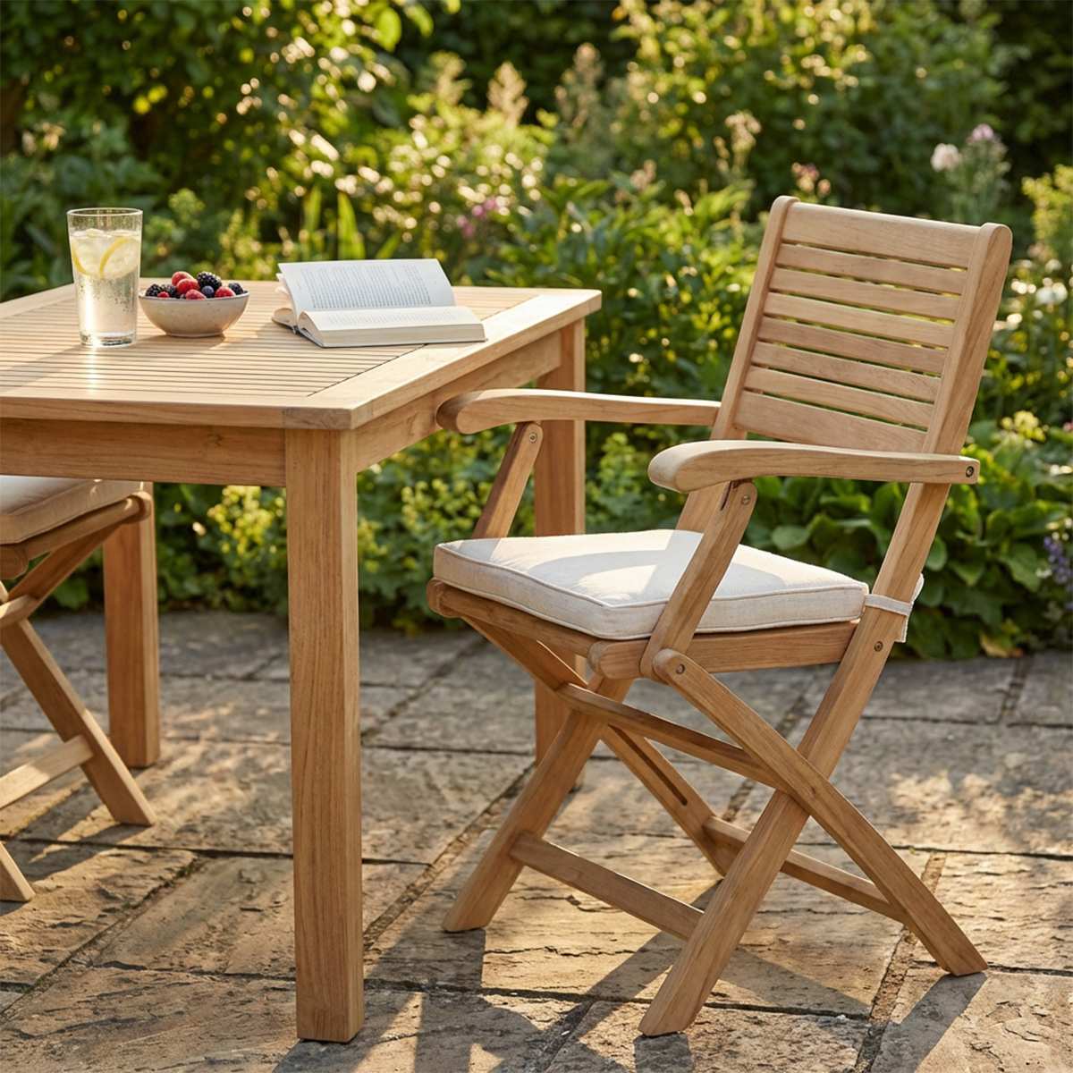 Cosma Mirage Teak Wood Folding Garden Armchair — 3