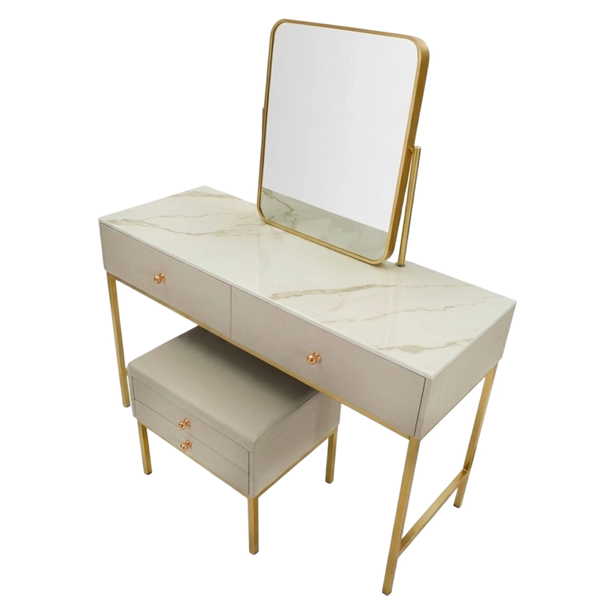 Luxury Dressing Table with Mirror and Storage Stool Mauro Ferretti — 6