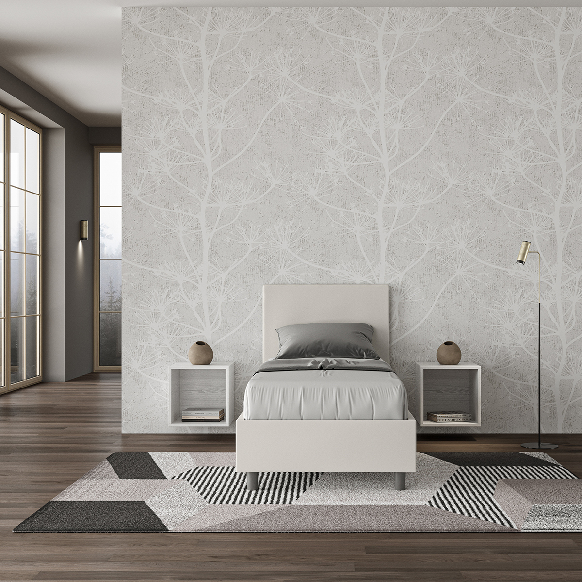 Single Storage Bed 80x190 Adele S Faux Leather Modern Design — 3