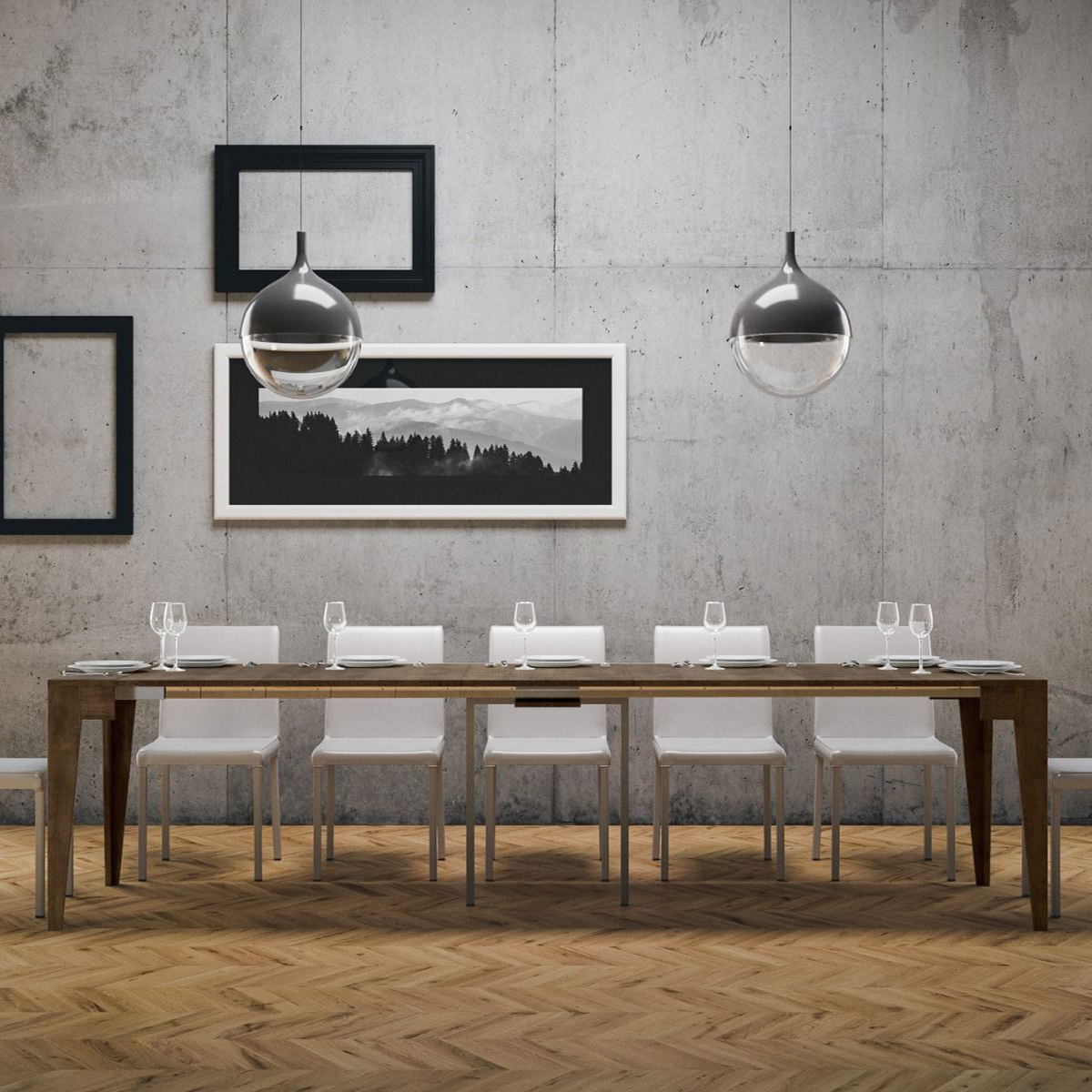 Extendable Wooden Console Table 90x42-302cm Isotta Noix Itamoby — 3
