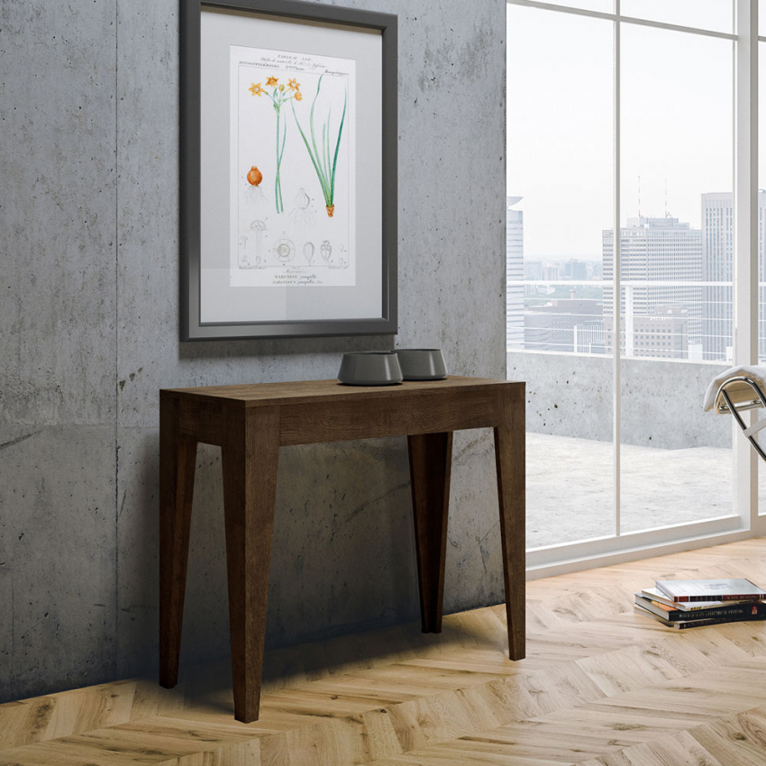 Extendable Wooden Console Table 90x42-302cm Isotta Noix Itamoby — 4