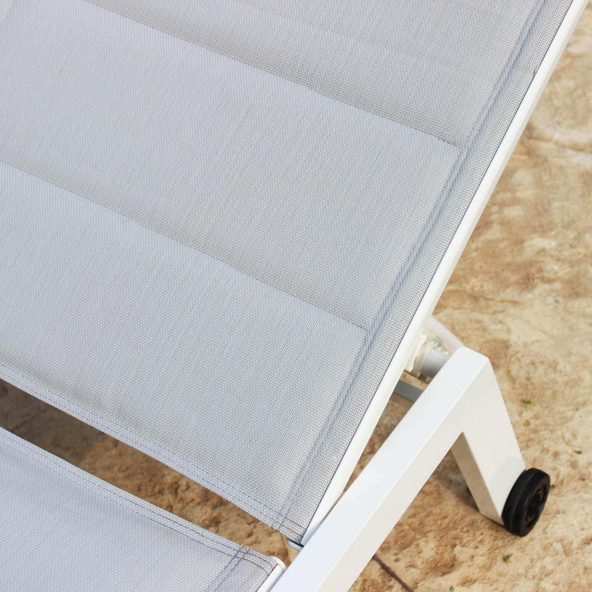 Formentera Aluminium Garden Sun Lounger with Wheels — 3