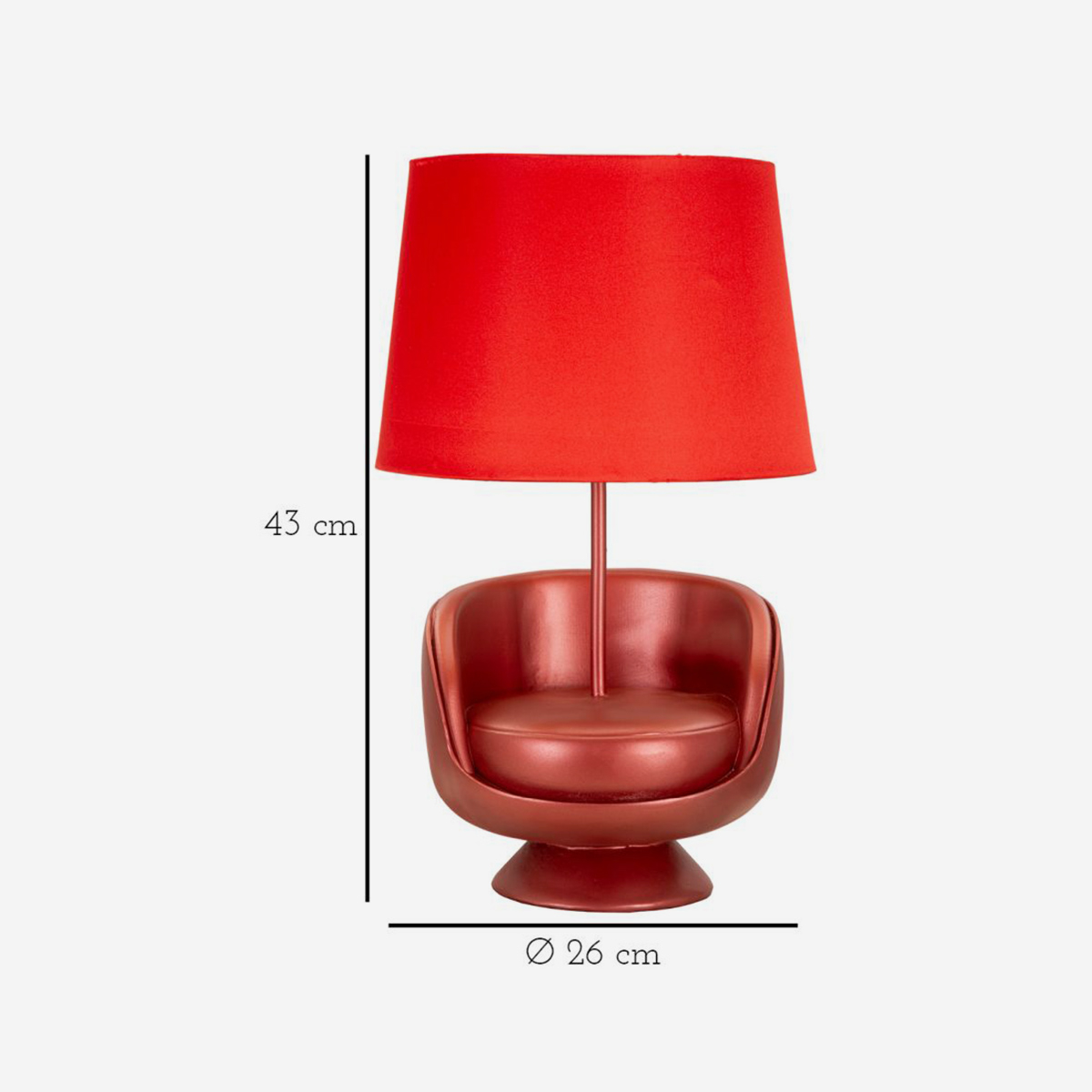 Midcentury Rossa Designer Bedside Table Lamp with Shade — 3