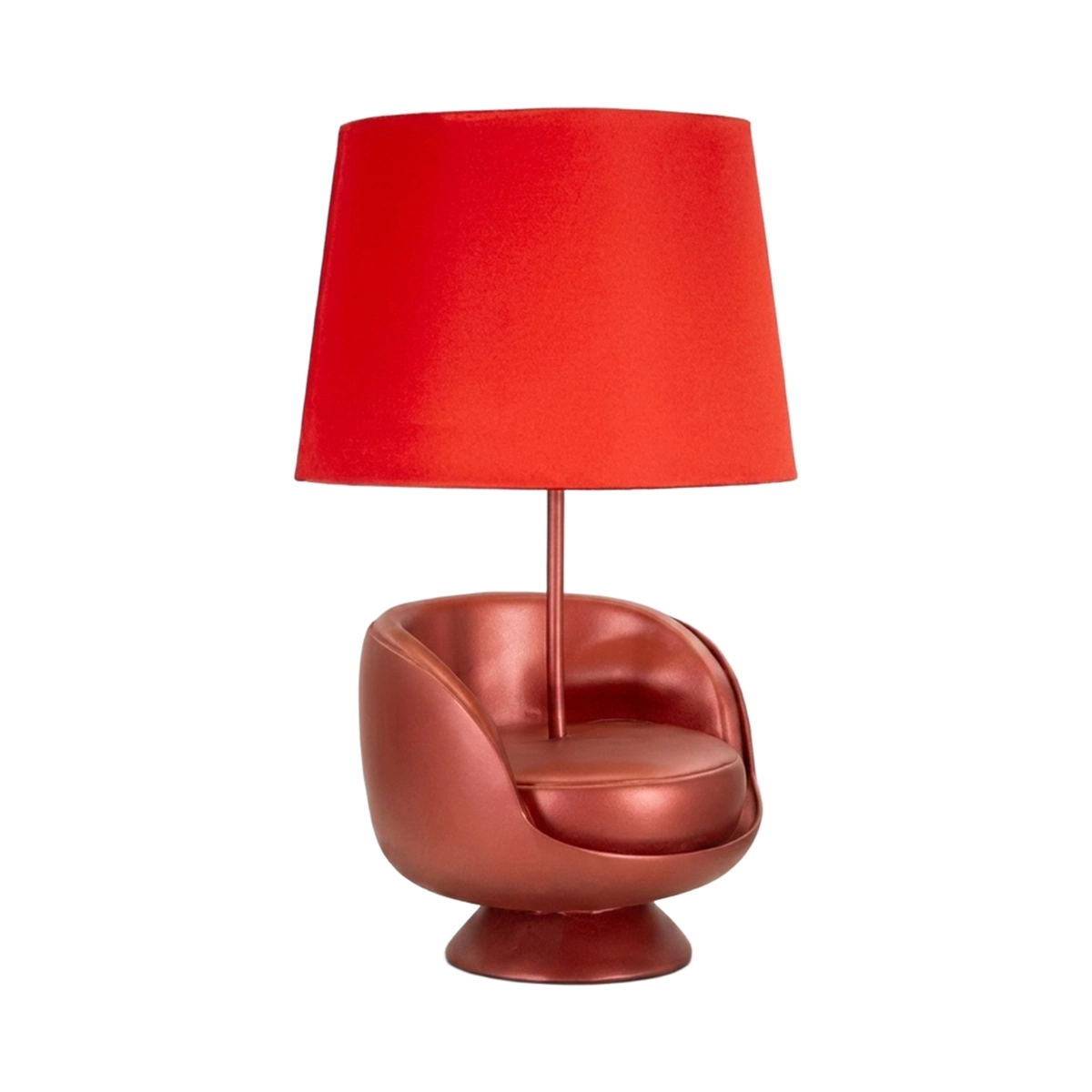 Midcentury Rossa Designer Bedside Table Lamp with Shade — 1